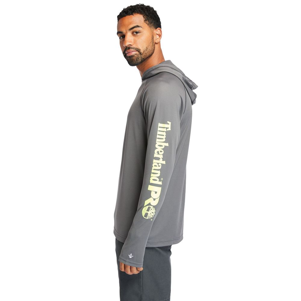 Sudadera Timberland Argentina Hombre - Pro® Wicking Good Hoodie - Gris Oscuro - FBWRSL-970